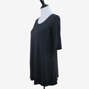 Eileen Fisher Size Petite S Scoop Neck Tunic Viscose Jersey Black